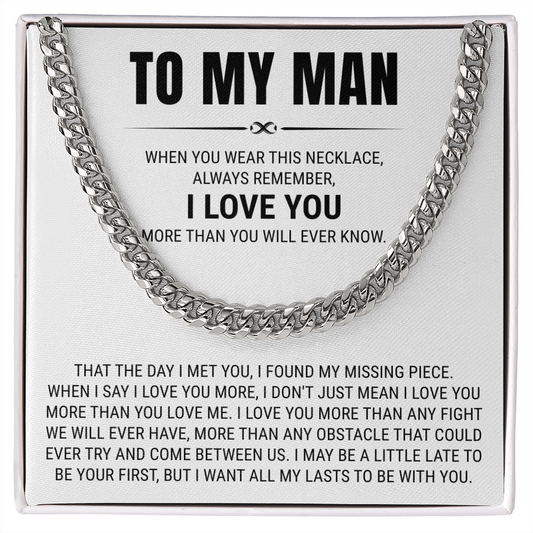Cuban Link Chain - To My Man "I Love You"