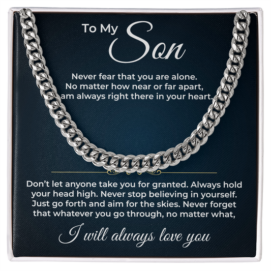 Cuban Link Chain - To My Son "I Will Always Love You"