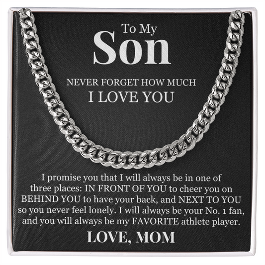 Cuban Link Chain - To My Son "I Will Always Be Your No. 1 Fan"