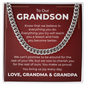 Cuban Link Chain - To Our Grandson "You Make Us Proud"