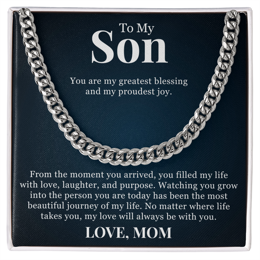 Cuban Link Chain - To My Son "My Greatest Blessing"