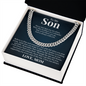 Cuban Link Chain - To My Son "God is Always With You"