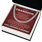 Cuban Link Chain - To Our Grandson "You Make Us Proud"
