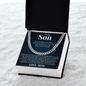 Cuban Link Chain - To My Son "God is Always With You"