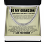 Cuban Link Chain - To My Grandson "Follow Your Dreams"
