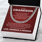 Cuban Link Chain - To Our Grandson "You Make Us Proud"
