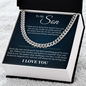 Cuban Link Chain - To My Son "You Are My World"