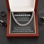 Cuban Link Chain - To My Dearest Grandson "Always Be Brave and Strong"