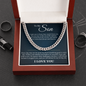 Cuban Link Chain - To My Son "You Are My World"