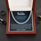 Cuban Link Chain - To My Son "God is Always With You"