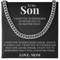 Cuban Link Chain - To My Son "Keep Going Ahead"