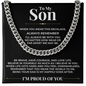 Cuban Link Chain - To My Son "I'll Always Be With You"