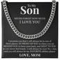 Cuban Link Chain - To My Son "I Will Always Be Your No. 1 Fan"