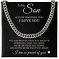 Cuban Link Chain - To My Son "Always Remember That I Love You"