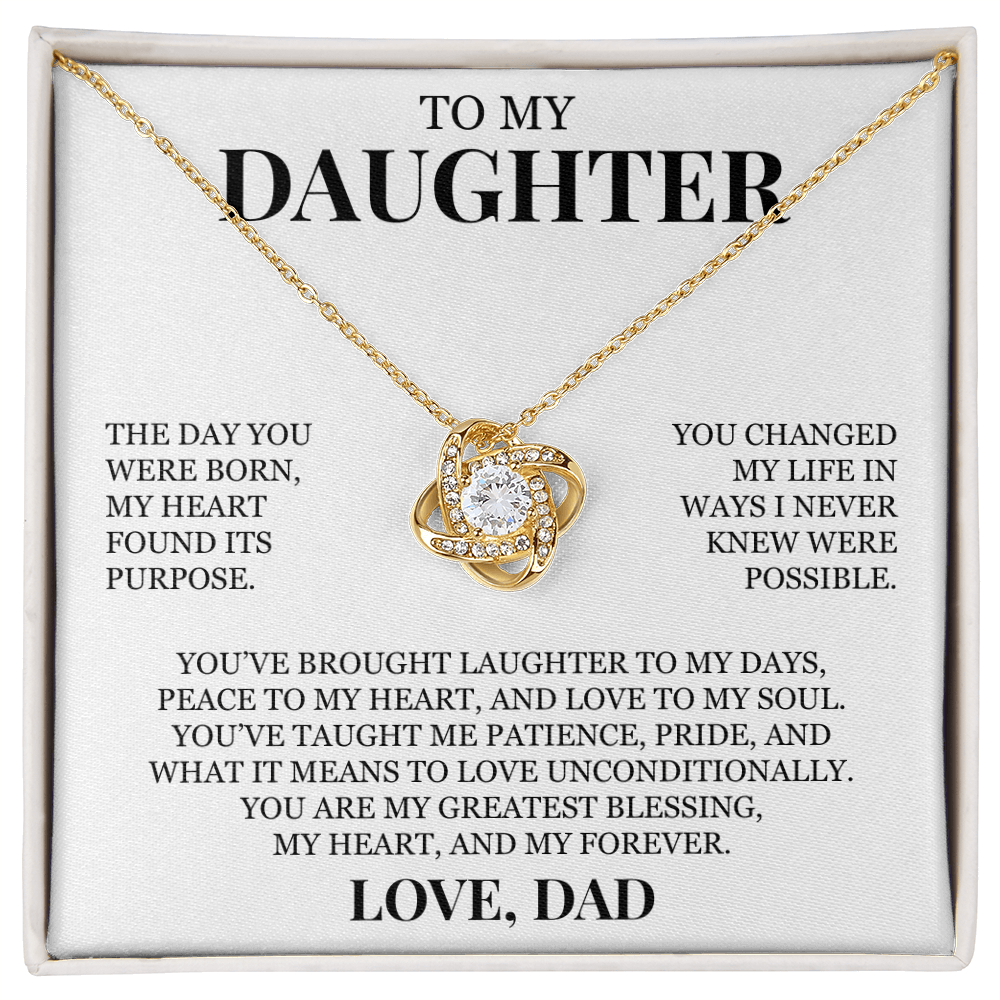 To My Daughter "You Are My Greatest Blessing" Love Knot Necklace