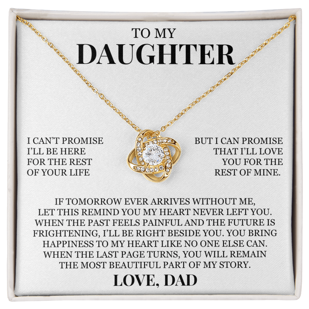 To My Daughter "You Bring Happiness to My Heart" Love Knot Necklace