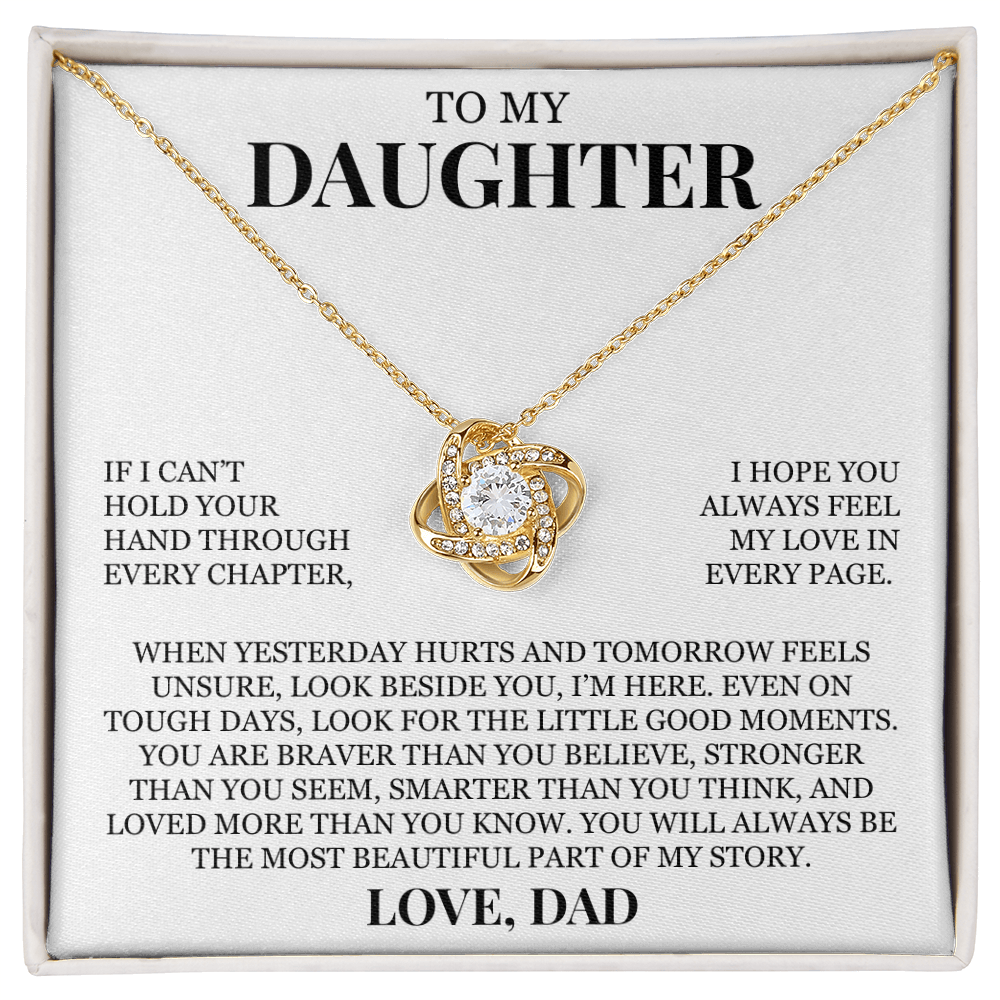 To My Daughter "I Hope You Always Feel My Love" Love Knot Necklace