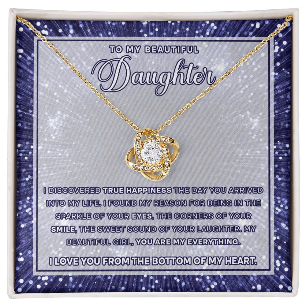 To My Beautiful Daughter, Love Knot Necklace, Gift From Mom
