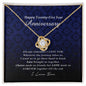 Love Knot Necklace, Happy Twenty Five Year Anniversary