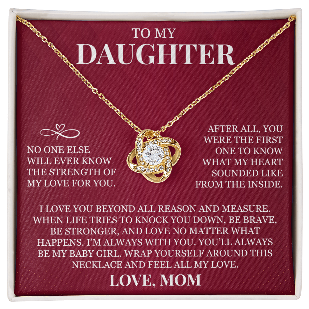 To My Daughter - Love Knot Necklace