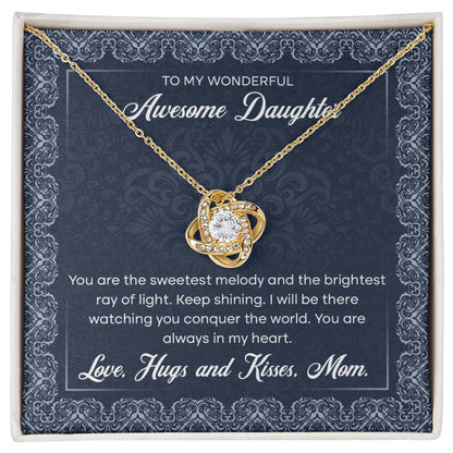 To My Wonderful Awesome Daughter, Love Knot Necklace