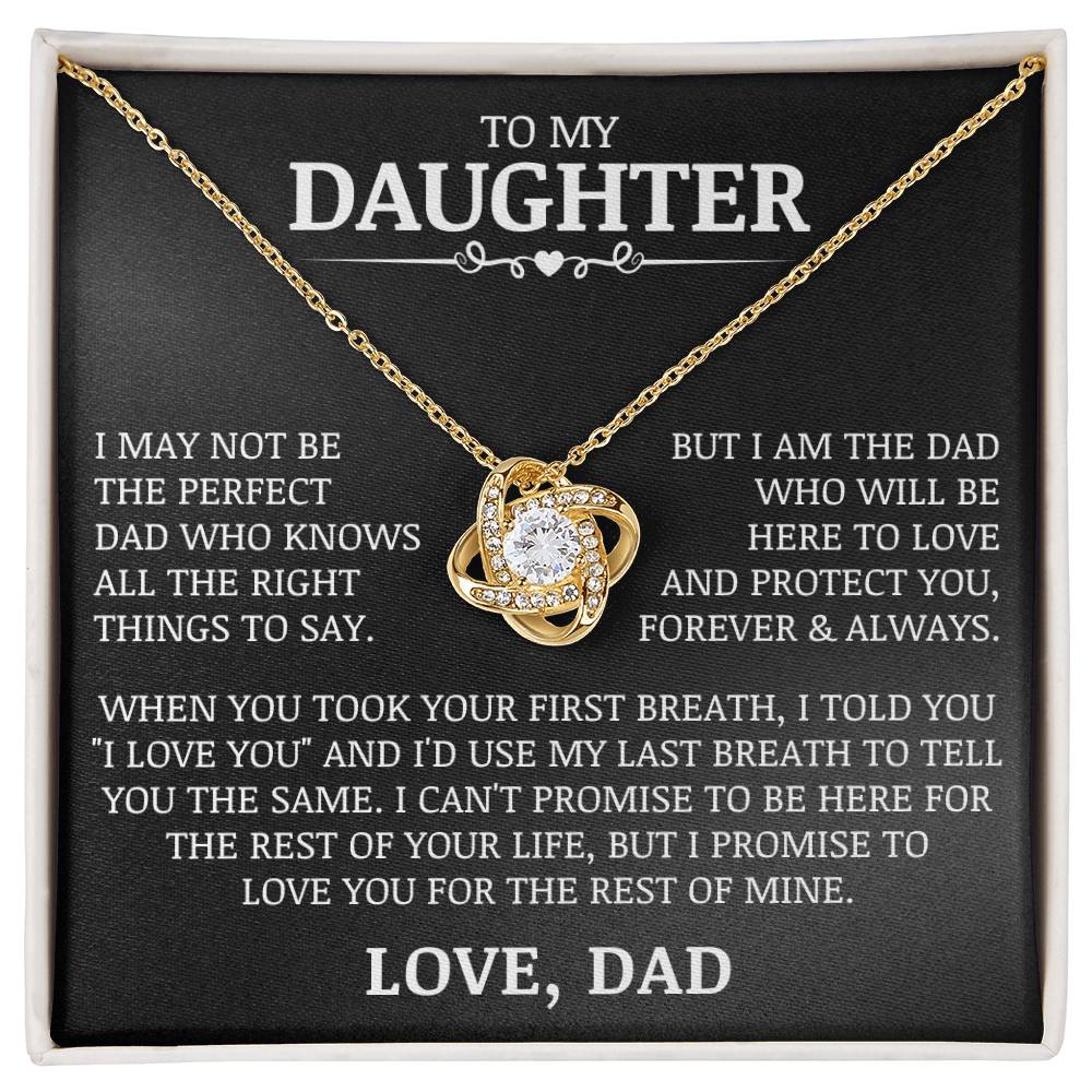 To My Daughter "Love and Protect You" Love Knot Necklace