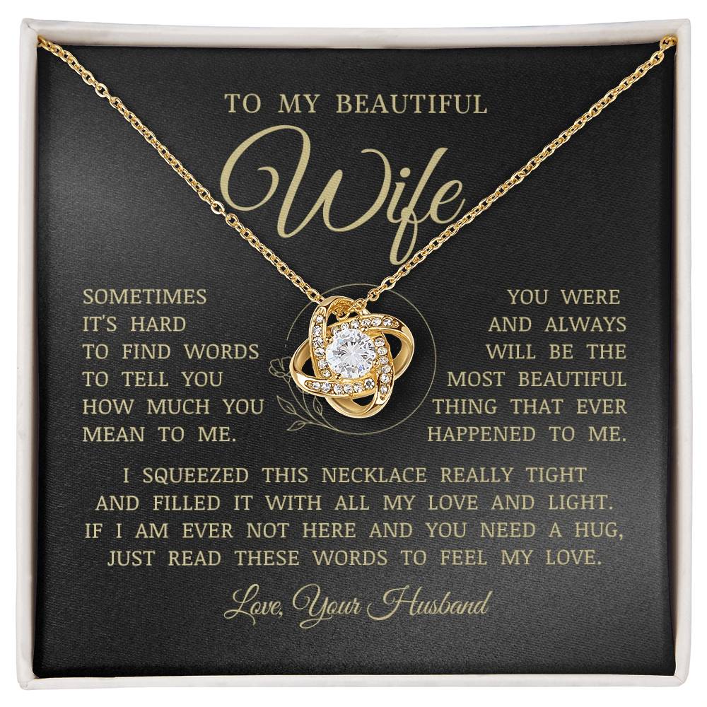 To My Beautiful Wife, Love Knot Necklace
