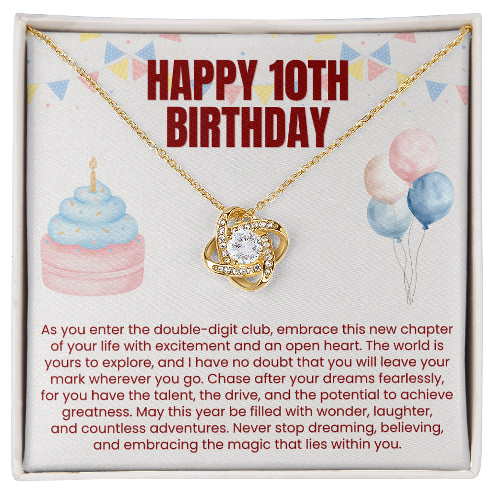 Love Knot Necklace - Happy 10th Birthday