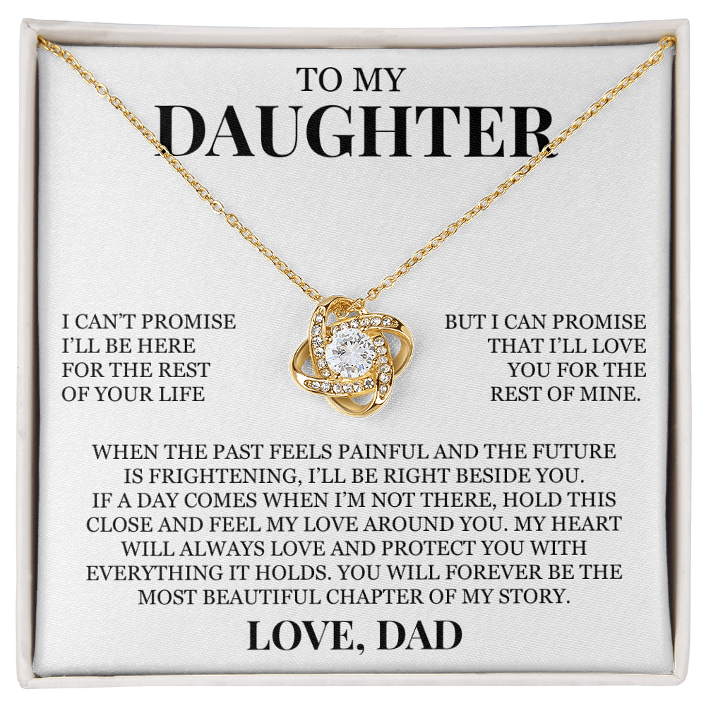To My Daughter "My Heart Will Always Love and Protect You" Love Knot Necklace
