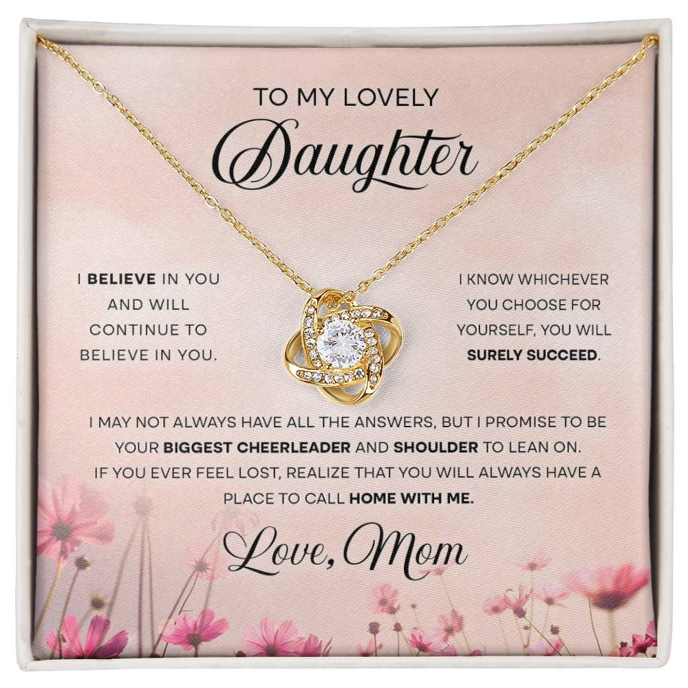 To My Lovely Daughter, Love Knot Necklace