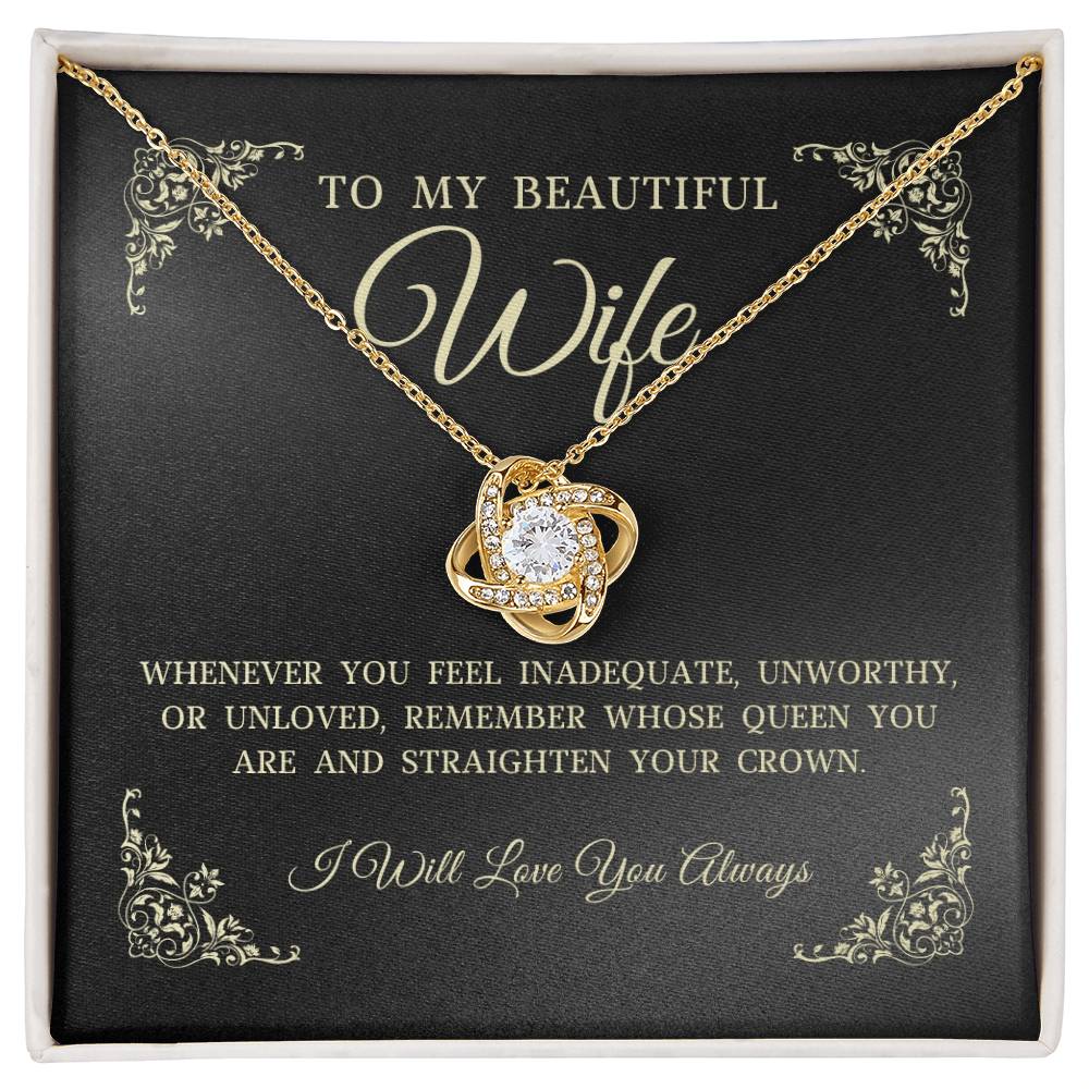 To My Beautiful Wife, Love Knot Necklace