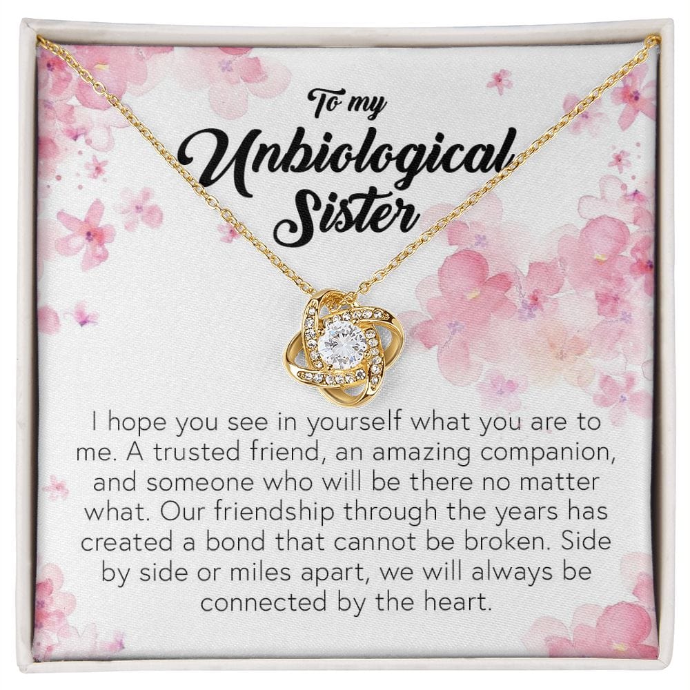 To My Unbiological Sister, Love Knot Necklace