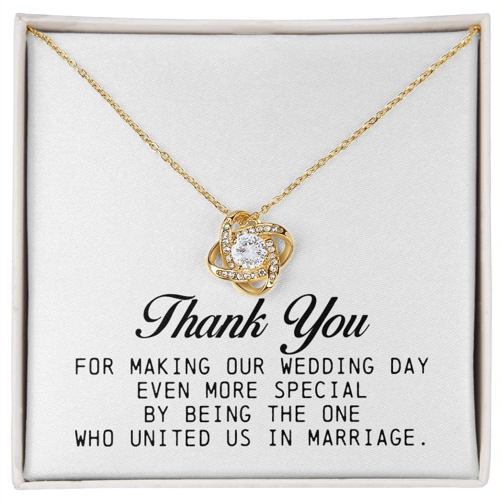 Marriage Officiant Gift, Love Knot Necklace