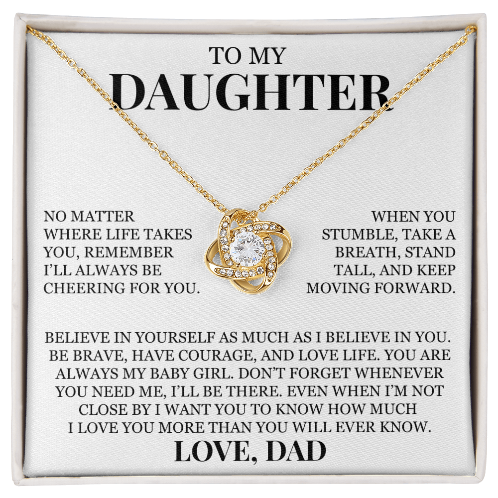 To My Daughter "You Are Always My Baby Girl" Love Knot Necklace