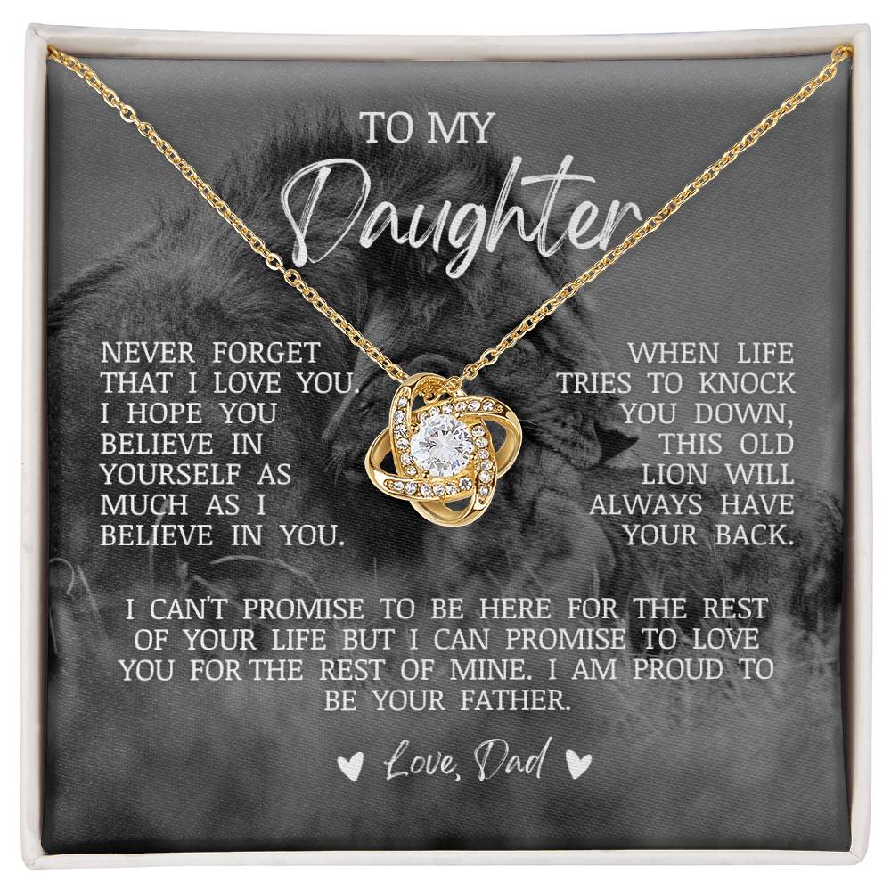 To My Daughter "Believe In Yourself" Love Knot Necklace