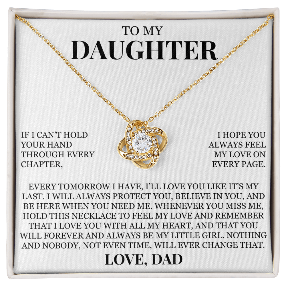 To My Daughter "I Hope You Always Feel My Love" Love Knot Necklace