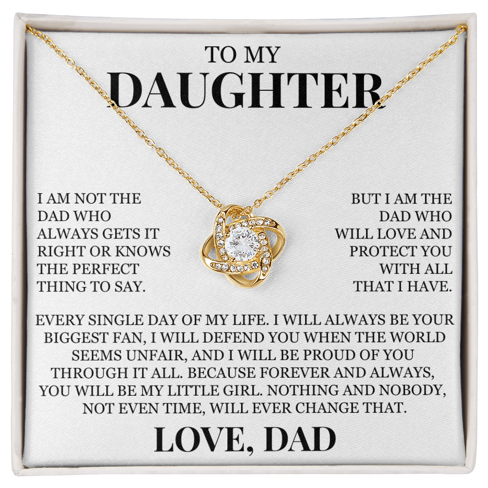 To My Daughter "Love and Protect You" Love Knot Necklace