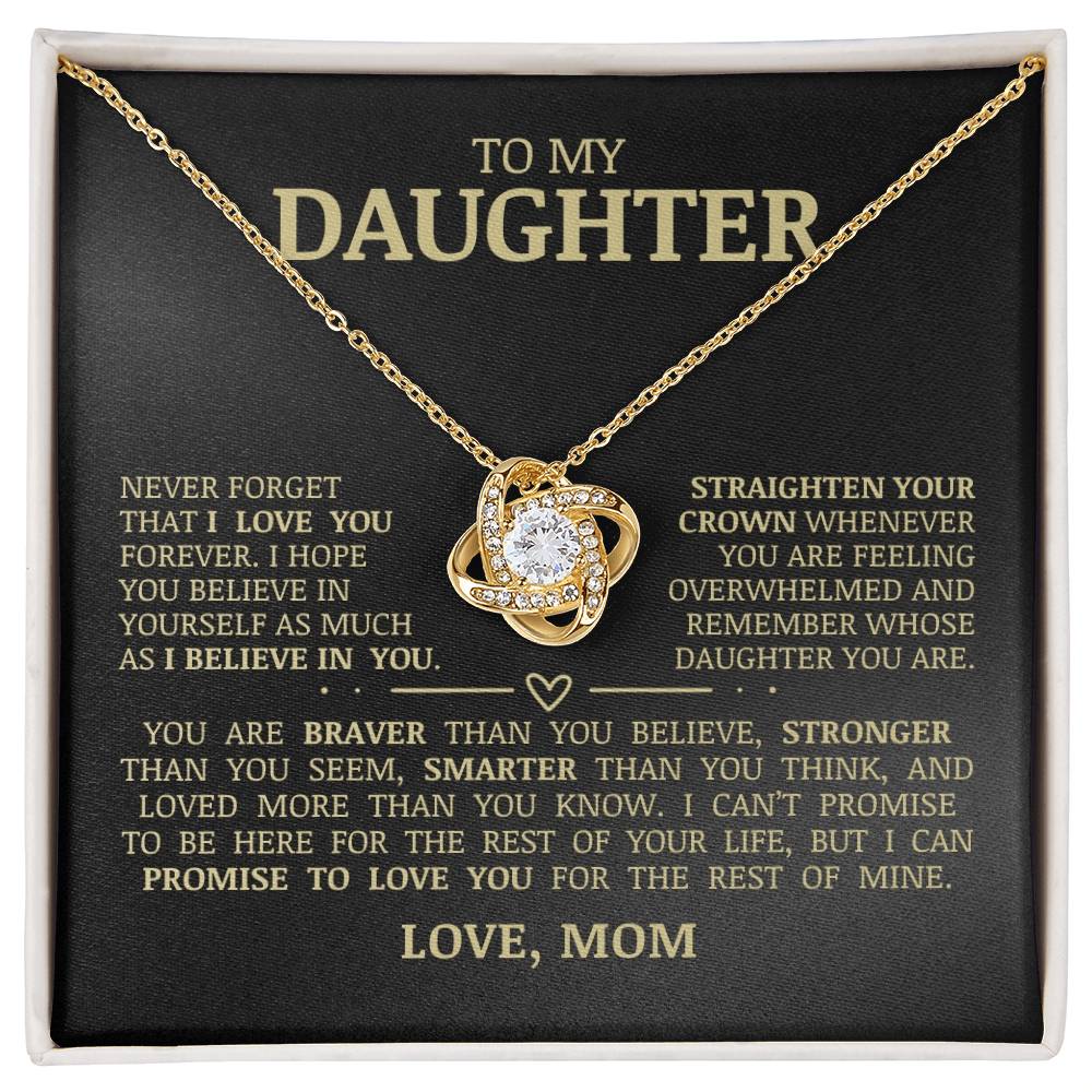 To My Daughter "Believe In Yourself" Love Knot Necklace