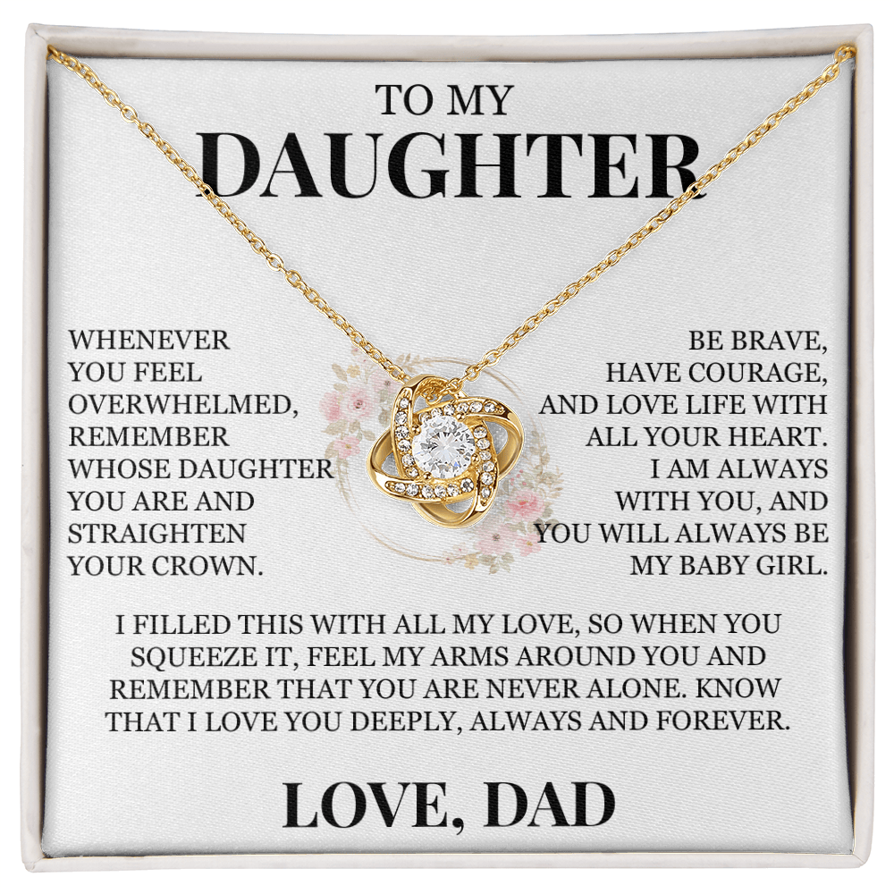 To My Daughter "You Are Never Alone" Love Knot Necklace