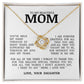To My Beautiful Mom "I Love You" Love Knot Necklace