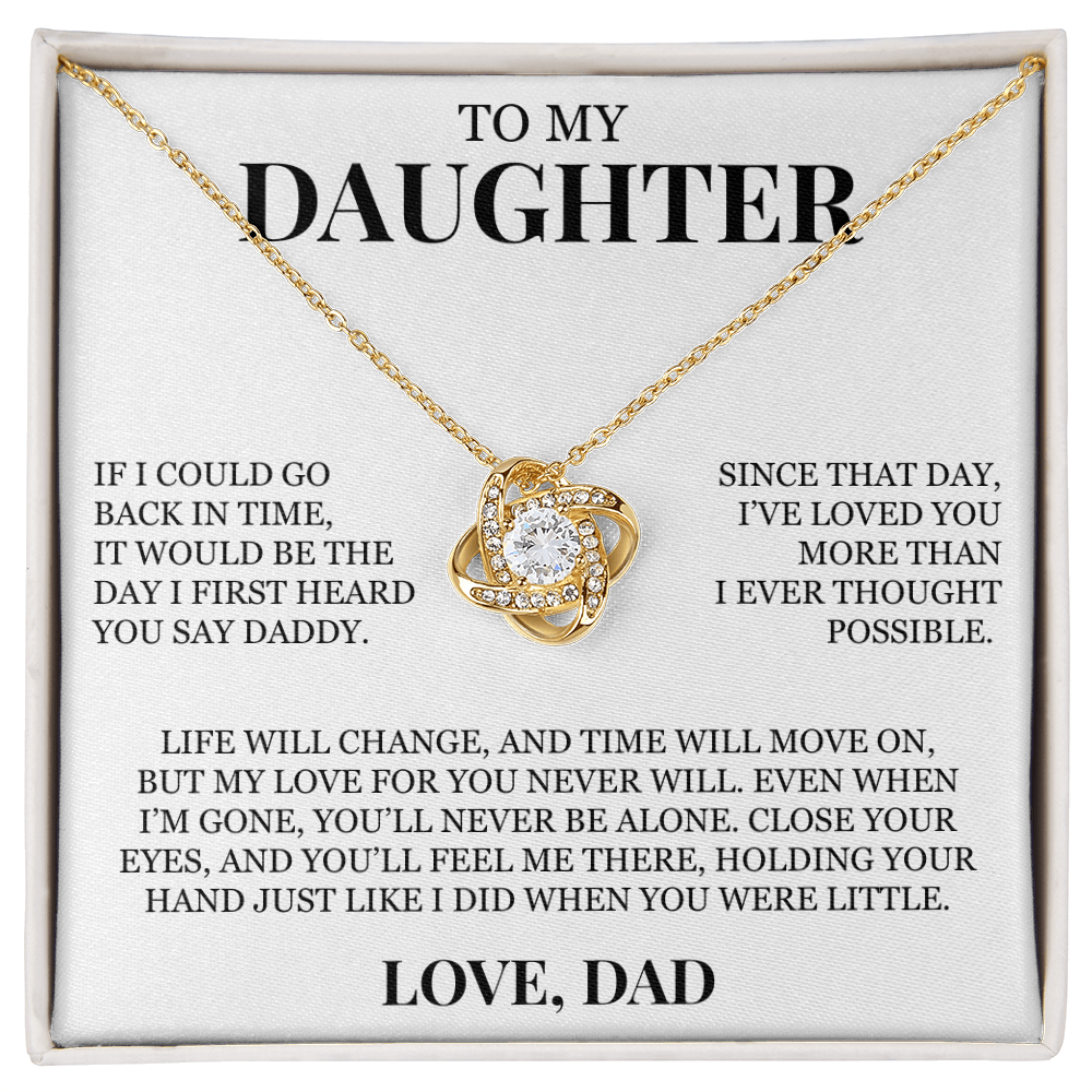 To My Daughter "You'll Never Be Alone" Love Knot Necklace