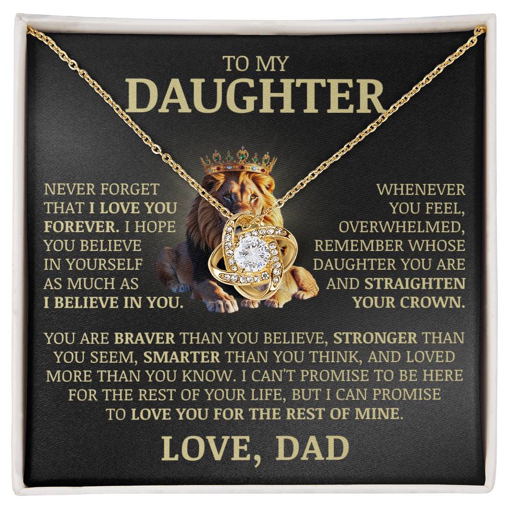 To My Daughter "Never Forget That I Love You" Necklace