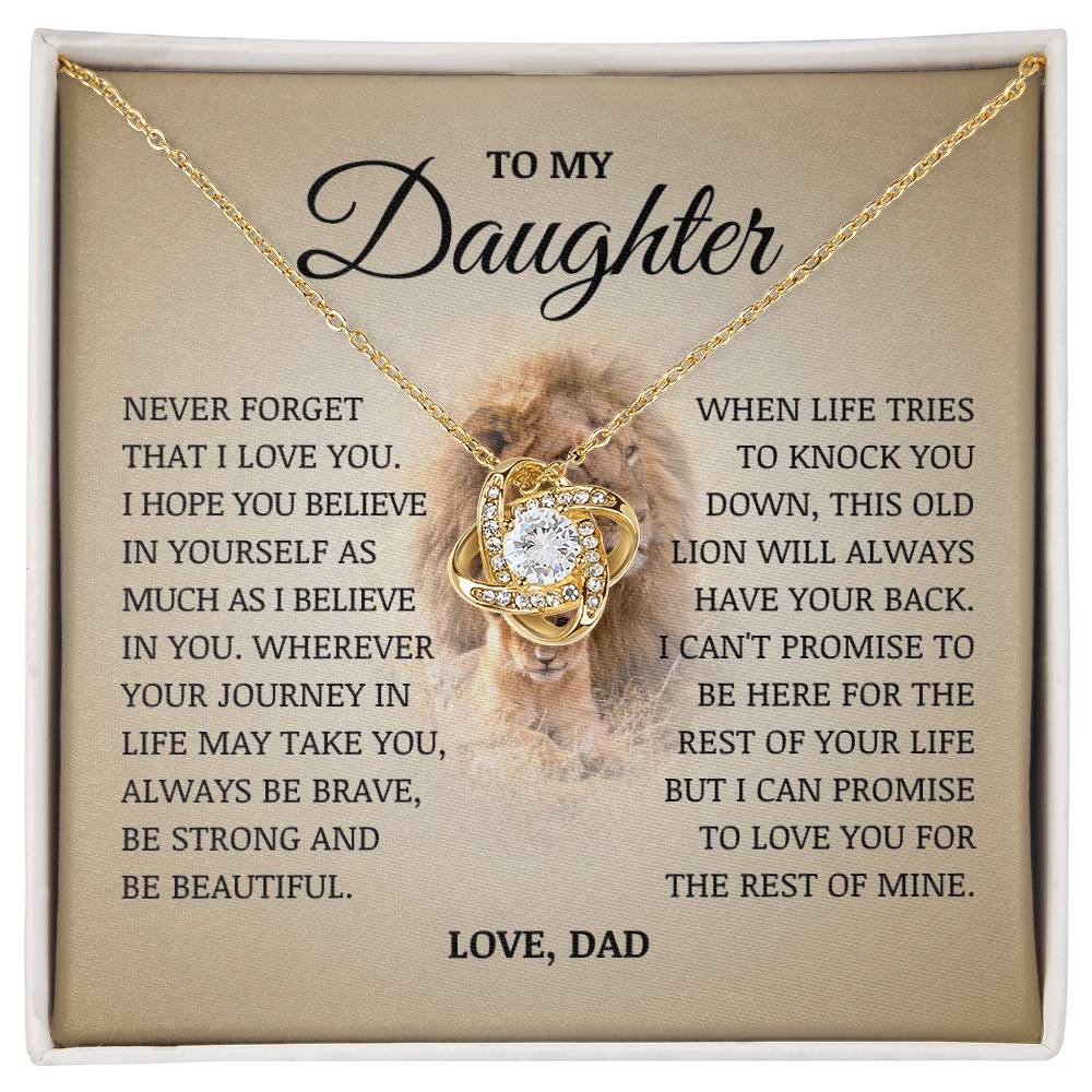 To My Daughter "Believe In Yourself" Love Knot Necklace