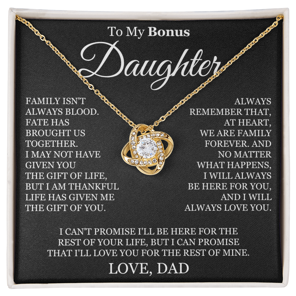To My Bonus Daughter - Love Knot Necklace