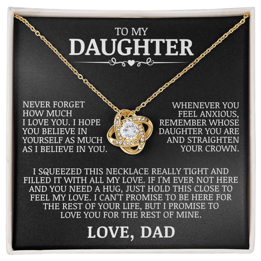 To My Daughter "Straighten Your Crown" Love Knot Necklace
