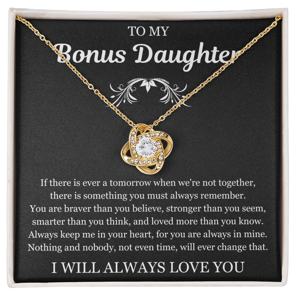To My Bonus Daughter - Love Knot Necklace