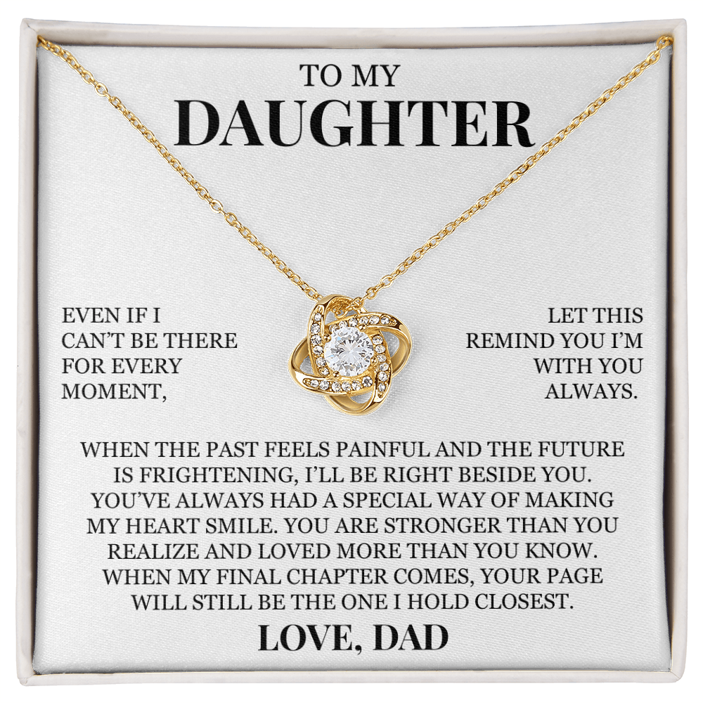 To My Daughter "I'm With You Always" Love Knot Necklace