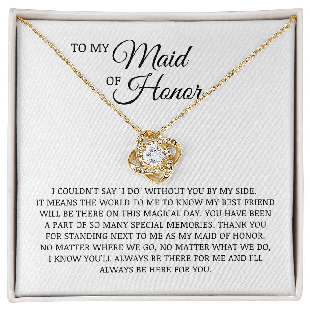 Maid of Honor Gift, Bride to Maid of Honor Proposal, Love Knot Necklace, Bridesmaid Wedding Day Jewelry