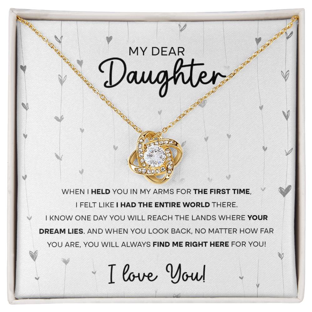 To My Dear Daughter, Love Knot Necklace