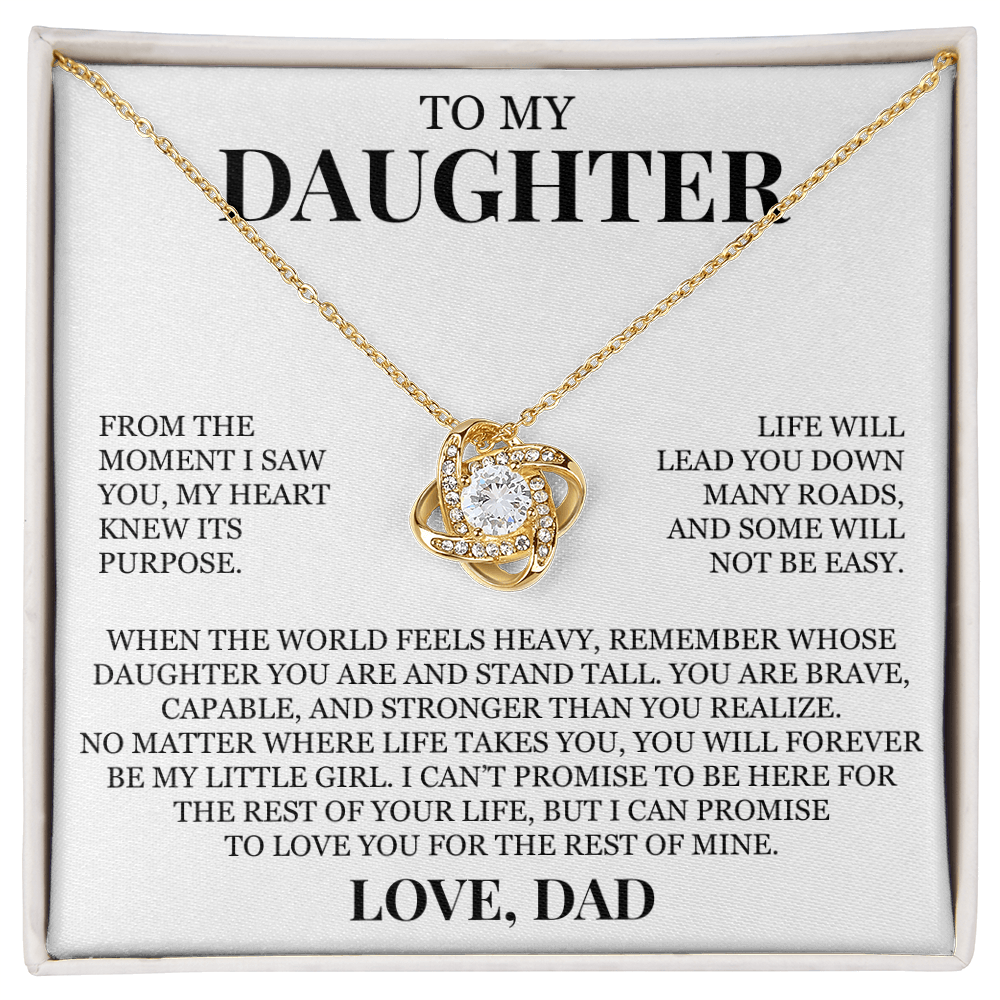To My Daughter "Forever My Little Girl" Love Knot Necklace